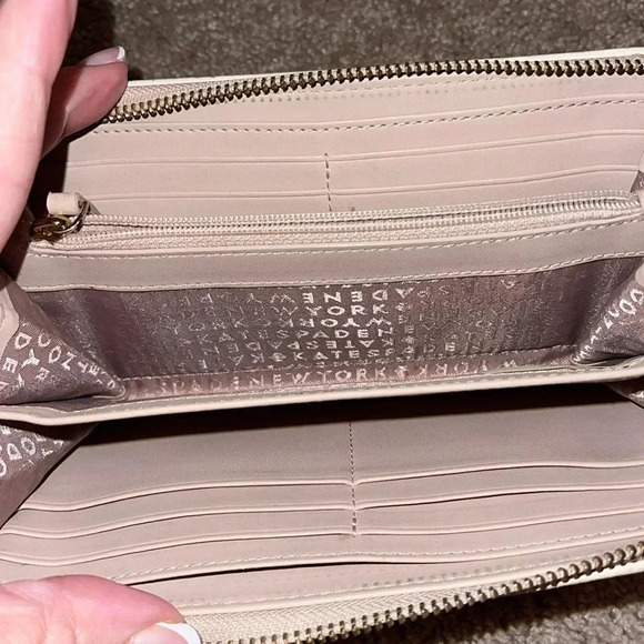 Kate Spade Chester Street Neda Leather Wallet Almondine/White - H - Picture 6 of 6